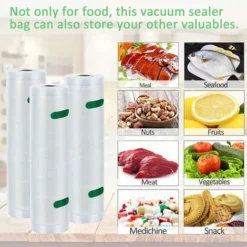 Set Di 6 Sacchetti Sottovuoto Per Alimenti, 20x500cm E 28x500cm, Sacchetto Sottovuoto Per La Conservazione Degli Alimenti Con Dispositivo Sous Vide -Moulinex Negozio 95548382 4