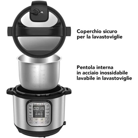 Instant Pot IP-DUO60 Programmable 7-in-1 Electric Pressure Cooker, 5.7 L, 1000 W, 220 V 4 Instant Pot IP-DUO60 Programmable 7-in-1 Electric Pressure Cooker, 5.7 L, 1000 W, 220 V - immagine 4