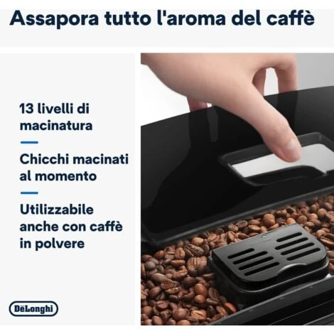De'Longhi Perfetto Magnifica S ECAM11.112.B, Macchina Da Caffè Automatica Per Espresso E Cappuccino, Caffè In Grani O In Polvere, Con Tasti A Selezione Diretta, Spegnimento Automatico, MODELLO 2023 4 De'Longhi Perfetto Magnifica S ECAM11.112.B, Macchina Da Caffè Automatica Per Espresso E Cappuccino, Caffè In Grani O In Polvere, Con Tasti A Selezione Diretta, Spegnimento Automatico, MODELLO 2023 - immagine 4