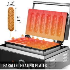 VEVOR 1500W 50-300℃ Deliziosa Macchina Per Waffle, Waffle Maker Commerciali 6 Pezzi, Macchina Per Antiaderenti Hot Dog, Waffle Maker 220V, Macchina Per Waffle In Acciaio Inossidabile Per Panetterie -Moulinex Negozio 95860541 4