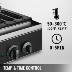 VEVOR 1500W 50-300℃ Deliziosa Macchina Per Waffle, Waffle Maker Commerciali 6 Pezzi, Macchina Per Antiaderenti Hot Dog, Waffle Maker 220V, Macchina Per Waffle In Acciaio Inossidabile Per Panetterie -Moulinex Negozio 95860541 5