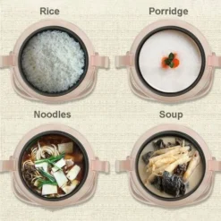 Mini Cuociriso A Vapore Da 1,2 Litri Con Pentola Antiaderente Rimovibile E Indicatori Luminosi - Riso Perfetto In Pochi Minuti Per 1-2 Persone,Rosso -Moulinex Negozio 96228446 5