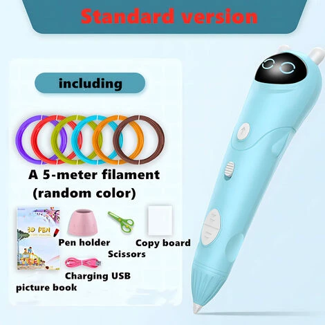 PENNA PER STAMPA SUPER 3D - Include Penna 3D, 1 Colori Di Ricarica Per Filamenti PCl Con Guida Per Stencil E Manuale Utente,Blue 2 PENNA PER STAMPA SUPER 3D - Include Penna 3D, 1 Colori Di Ricarica Per Filamenti PCl Con Guida Per Stencil E Manuale Utente,Blue - immagine 2