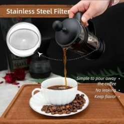 Pressa ITancese Da 2 Tazze, Pressa ITancese, Perfetta Per Gli Amanti Del Caffè, Caffè Mattutino, Caffettiera Dal Sapore Massimo Con Filtro In Acciaio Inossidabile, 12 Once / 350 Ml 8 Pressa ITancese Da 2 Tazze, Pressa ITancese, Perfetta Per Gli Amanti Del Caffè, Caffè Mattutino, Caffettiera Dal Sapore Massimo Con Filtro In Acciaio Inossidabile, 12 Once / 350 Ml -Moulinex Negozio 97077535 4