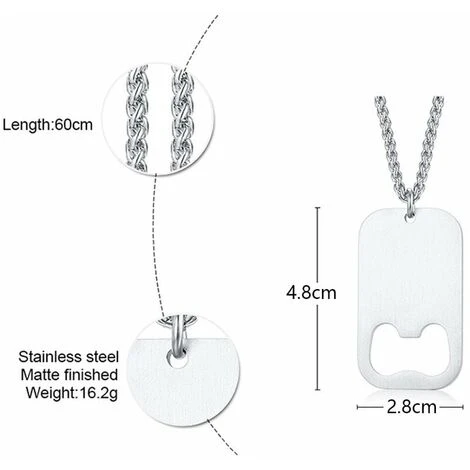 Collana Con Pendente A Cavatappi Da Birra In Acciaio Inossidabile Per Cavatappi Da Uomo, Kueatily 2 Collana Con Pendente A Cavatappi Da Birra In Acciaio Inossidabile Per Cavatappi Da Uomo, Kueatily - immagine 2