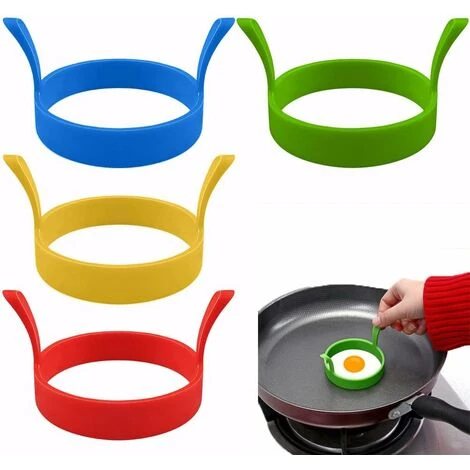 4 Pezzi Anelli Per Uova In Silicone 3.1" Anelli Per Pancake Antiaderenti Resistenti Al Calore Stampo Rotondo Per Uova Per Friggere (4 Colori), Kueatily 1 4 Pezzi Anelli Per Uova In Silicone 3.1" Anelli Per Pancake Antiaderenti Resistenti Al Calore Stampo Rotondo Per Uova Per Friggere (4 Colori), Kueatily