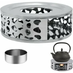 Scalda Teiera In Acciaio Inossidabile, Base Scalda Teiera Con Portacandele Rotondo Per Tè, Caffè, Isolamento Del Latte