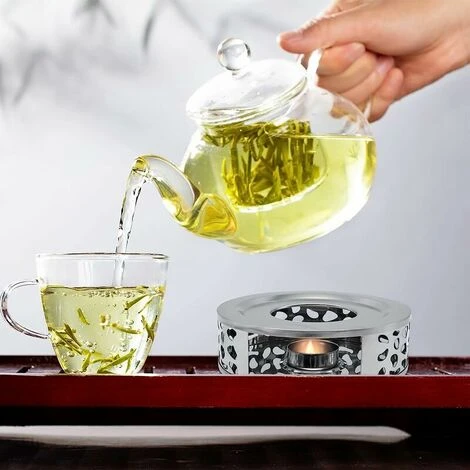 Scalda Teiera In Acciaio Inossidabile, Base Scalda Teiera Con Portacandele Rotondo Per Tè, Caffè, Isolamento Del Latte 4 Scalda Teiera In Acciaio Inossidabile, Base Scalda Teiera Con Portacandele Rotondo Per Tè, Caffè, Isolamento Del Latte - immagine 4