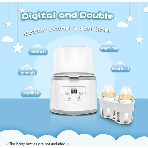 Scaldabiberon 4 In 1 Sterilizzatore A Vapore Per Biberon Scaldapappa Veloce Capacità Di 2 Biberon Temperatura Regolabile Con Display A LED Per Biberon, EU 400W 3 Scaldabiberon 4 In 1 Sterilizzatore A Vapore Per Biberon Scaldapappa Veloce Capacità Di 2 Biberon Temperatura Regolabile Con Display A LED Per Biberon, EU 400W - immagine 3