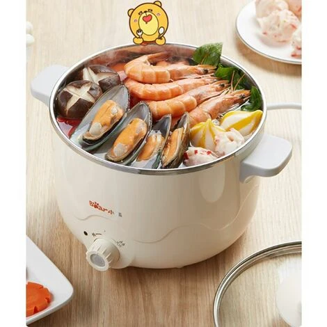 Piccola Pentola Elettrica In Acciaio Inossidabile Da 2,5 Litri, Pentola Elettrica Portatile Per Camera Degli Studenti/studio/hotel/campeggio/ufficio 2 Piccola Pentola Elettrica In Acciaio Inossidabile Da 2,5 Litri, Pentola Elettrica Portatile Per Camera Degli Studenti/studio/hotel/campeggio/ufficio - immagine 2