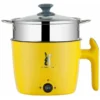 Wok Elettrico Multifunzionale Wok Elettrico Wok Elettrico Mini Padella Antiaderente, Doppio Strato, Giallo