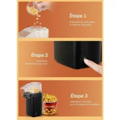 Macchina Per Popcorn, Macchina Per Popcorn Senza Olio Ad Aria Calda Da 1200 W, Funzionamento A Un Pulsante, Pronta In 2 Minuti, Protezione Da Surriscaldamento, Nero 9 Macchina Per Popcorn, Macchina Per Popcorn Senza Olio Ad Aria Calda Da 1200 W, Funzionamento A Un Pulsante, Pronta In 2 Minuti, Protezione Da Surriscaldamento, Nero -Moulinex Negozio 98718768 5