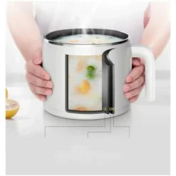 Pentola Elettrica Piccola In Acciaio Inossidabile Da 1,2 Litri, Pentola Elettrica Portatile Per Camera Degli Studenti/studio/hotel/campeggio/ufficio - Bianca 6 Pentola Elettrica Piccola In Acciaio Inossidabile Da 1,2 Litri, Pentola Elettrica Portatile Per Camera Degli Studenti/studio/hotel/campeggio/ufficio - Bianca -Moulinex Negozio 98719045 3