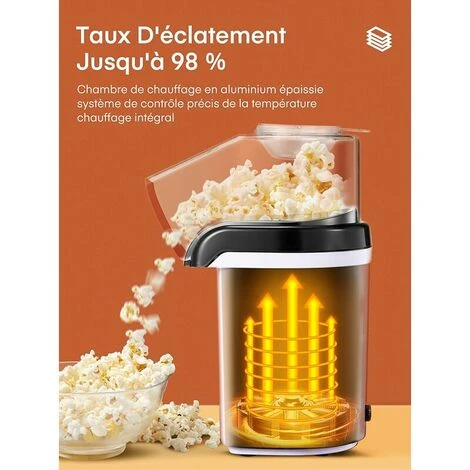 Macchina Per Popcorn, Macchina Per Popcorn Senza Olio Ad Aria Calda Da 1200 W, Funzionamento A Un Pulsante, Pronta In 2 Minuti, Protezione Da Surriscaldamento, Rosso 3 Macchina Per Popcorn, Macchina Per Popcorn Senza Olio Ad Aria Calda Da 1200 W, Funzionamento A Un Pulsante, Pronta In 2 Minuti, Protezione Da Surriscaldamento, Rosso - immagine 3