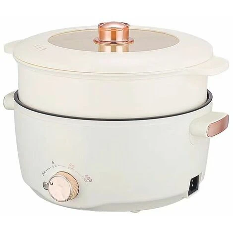 Fornello Lento Piccola Caldaia Elettrica Domestica Multifunzionale Wok Elettrico Fritto Padella Antiaderente (color Crema) 1 Fornello Lento Piccola Caldaia Elettrica Domestica Multifunzionale Wok Elettrico Fritto Padella Antiaderente (color Crema)