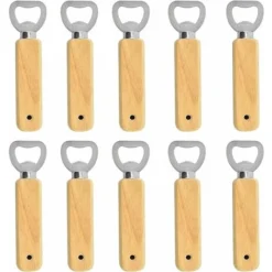 Apribottiglie Apribottiglie, 10 Pezzi Apribottiglie Per Birra Con Manico In Legno Apribottiglie Portatile Durevole In Legno Naturale