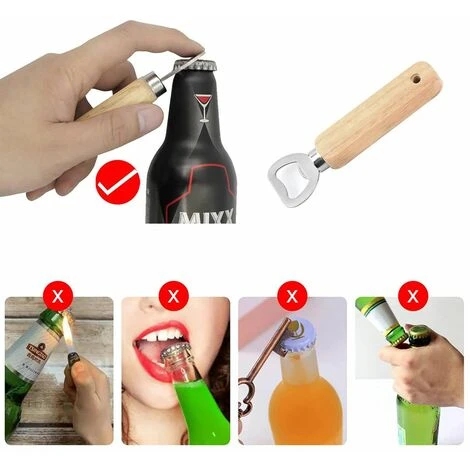 Apribottiglie Apribottiglie, 10 Pezzi Apribottiglie Per Birra Con Manico In Legno Apribottiglie Portatile Durevole In Legno Naturale 4 Apribottiglie Apribottiglie, 10 Pezzi Apribottiglie Per Birra Con Manico In Legno Apribottiglie Portatile Durevole In Legno Naturale - immagine 4