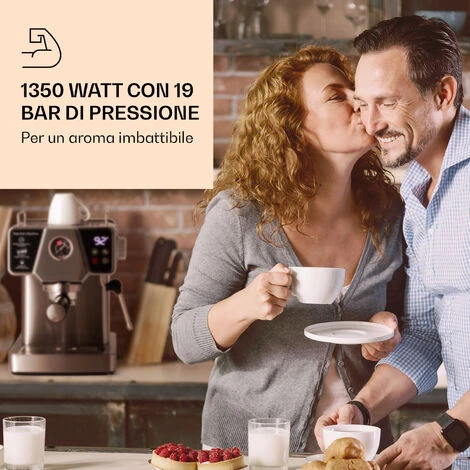 Klarstein Libeica - Macchina Del Caffè, 19 Bar, Circa 10 Tazze, 1,8 Litri, Ugello Per Montare Il Latte 2 Klarstein Libeica - Macchina Del Caffè, 19 Bar, Circa 10 Tazze, 1,8 Litri, Ugello Per Montare Il Latte - immagine 2