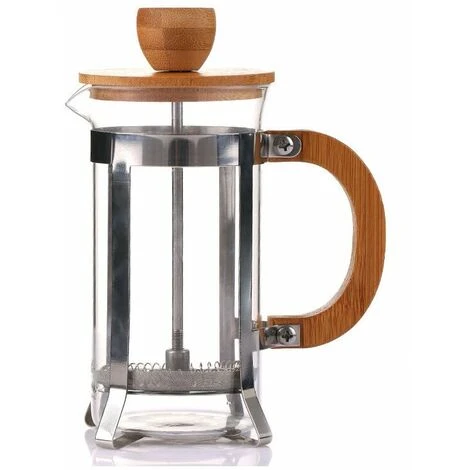 French Press, 350ml 12oz 1-2 Tazze French Press, Piccola Pressa Per Tè In Vetro Borosilicato Con Manico In Bambù 1 French Press, 350ml 12oz 1-2 Tazze French Press, Piccola Pressa Per Tè In Vetro Borosilicato Con Manico In Bambù