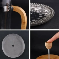 French Press, 350ml 12oz 1-2 Tazze French Press, Piccola Pressa Per Tè In Vetro Borosilicato Con Manico In Bambù 7 French Press, 350ml 12oz 1-2 Tazze French Press, Piccola Pressa Per Tè In Vetro Borosilicato Con Manico In Bambù -Moulinex Negozio 99784667 3