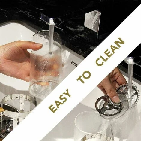 French Press, 350ml 12oz 1-2 Tazze French Press, Piccola Pressa Per Tè In Vetro Borosilicato Con Manico In Bambù 4 French Press, 350ml 12oz 1-2 Tazze French Press, Piccola Pressa Per Tè In Vetro Borosilicato Con Manico In Bambù - immagine 4